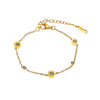 Cute Streetwear Commute Geometric Round 304 Stainless Steel 18K Gold Plated Artificial Rhinestones Bracelets In Bulk