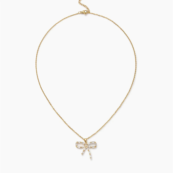 Wholesale Cute Sweet Butterfly Bow Knot Stainless Steel Copper Plating Inlay Zircon Pendant Necklace