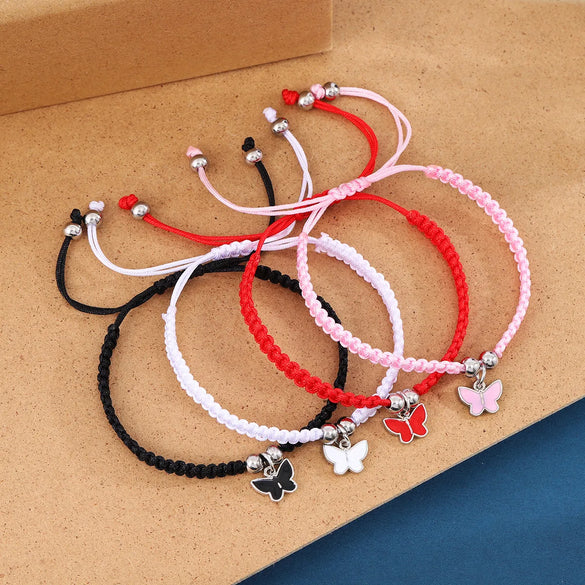 Cute Sweet Butterfly Nylon Metal Braid Women'S Bracelets