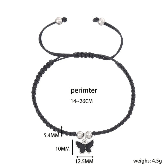 Cute Sweet Butterfly Nylon Metal Braid Women'S Bracelets