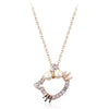 Cute Sweet Diamond-studded Kitty Pearl Necklace