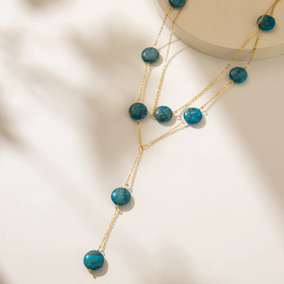 Cute Sweet Simple Style Round Natural Stone Plating Layered Necklaces