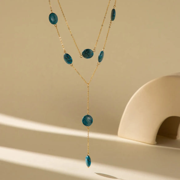 Cute Sweet Simple Style Round Natural Stone Plating Layered Necklaces