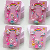 Cute Unicorn Crown Resin Beaded Rings Earrings Necklace 1 Set
