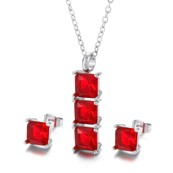 Wholesale Jewelry Cute Vacation Sparkly Titanium Steel Zircon 18K Gold Plated Inlay Jewelry Set