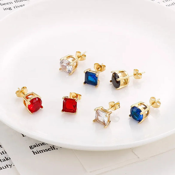 Wholesale Jewelry Cute Vacation Sparkly Titanium Steel Zircon 18K Gold Plated Inlay Jewelry Set
