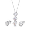 Wholesale Jewelry Cute Vacation Sparkly Titanium Steel Zircon 18K Gold Plated Inlay Jewelry Set