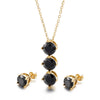 Wholesale Jewelry Cute Vacation Sparkly Titanium Steel Zircon 18K Gold Plated Inlay Jewelry Set