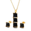 Wholesale Jewelry Cute Vacation Sparkly Titanium Steel Zircon 18K Gold Plated Inlay Jewelry Set