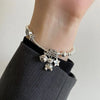 Cute Vintage Style Star Bear Bell Sterling Silver Bracelets