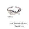 Cute Whale Open Ring For Women Gold Electroplated Stainless Steel Animal Design Jewelry