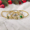 Cute Women's Copper Bead Bracelet With Colorful Oildropping Finish Geometric Christmas Tree And Snowman Charms Festive Jewelry Gift