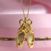 Dance Shoes Pendant Necklace Copper Gold Plated Geometric Style Women's Jewelry