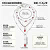 Dark Gothic Glass Crystal Blood Drip Tassel Y Necklace With Geometric Pendant Electroplated Finish And Lobster Clasp