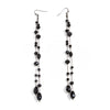 Dark Gothic Glass Crystal Tassel Earrings For Women Geometric Long Chain Drop Earrings With Stainless Steel Ear Posts And Electroplated Finish