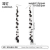 Dark Gothic Glass Crystal Tassel Earrings For Women Geometric Long Chain Drop Earrings With Stainless Steel Ear Posts And Electroplated Finish