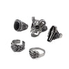 Dark Gothic Skull Geometric Alloy Ring With Polished Electroplated Finish Unisex Punk Jewelry Accessory