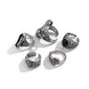 Dark Gothic Skull Geometric Alloy Ring With Polished Electroplated Finish Unisex Punk Jewelry Accessory