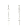Dark Punk Alloy Cross Sword Geometric Exaggerated Retro Personality Earrings For Women