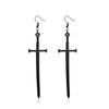Dark Punk Alloy Cross Sword Geometric Exaggerated Retro Personality Earrings For Women