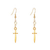 Dark Punk Alloy Cross Sword Geometric Exaggerated Retro Personality Earrings For Women