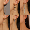 Dark Punk Alloy Cross Sword Geometric Exaggerated Retro Personality Earrings For Women