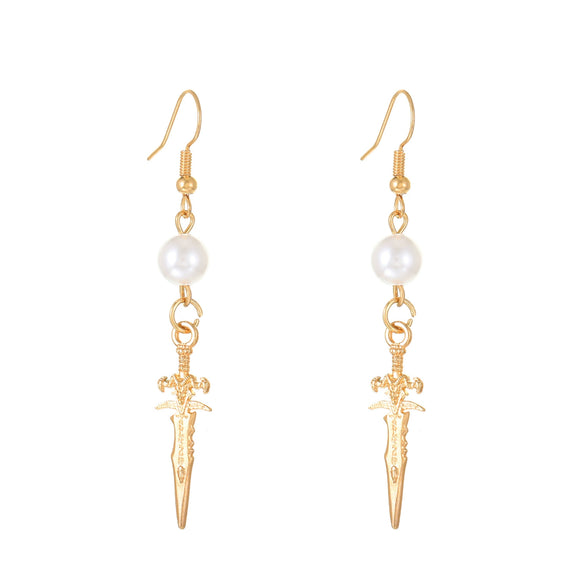 Dark Punk Alloy Cross Sword Geometric Exaggerated Retro Personality Earrings For Women