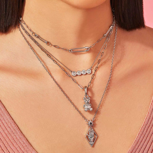 Dark Wind Jewelry With Sun Eyes Moon Totem Stainless Steel And Titanium Steel Necklace And Earrings Electroplated