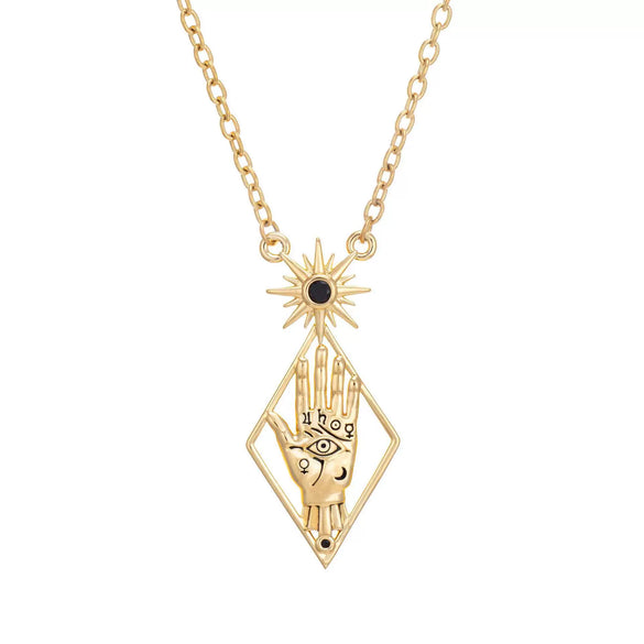 Dark Wind Jewelry With Sun Eyes Moon Totem Stainless Steel And Titanium Steel Necklace And Earrings Electroplated