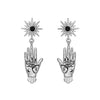 Dark Wind Jewelry With Sun Eyes Moon Totem Stainless Steel And Titanium Steel Necklace And Earrings Electroplated