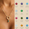December Birthstone Pendant With Movable Buckle Copper Geometric Electroplated Diy Simple Pendant