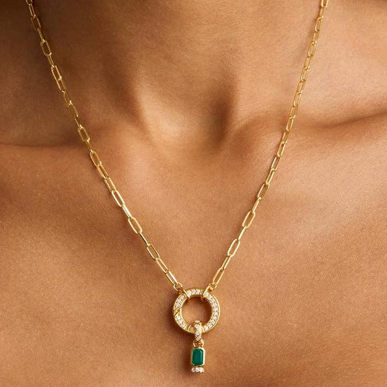 December Birthstone Pendant With Movable Buckle Copper Geometric Electroplated Diy Simple Pendant