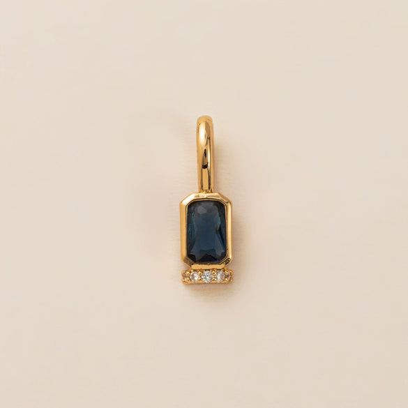 December Birthstone Pendant With Movable Buckle Copper Geometric Electroplated Diy Simple Pendant