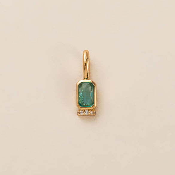 December Birthstone Pendant With Movable Buckle Copper Geometric Electroplated Diy Simple Pendant