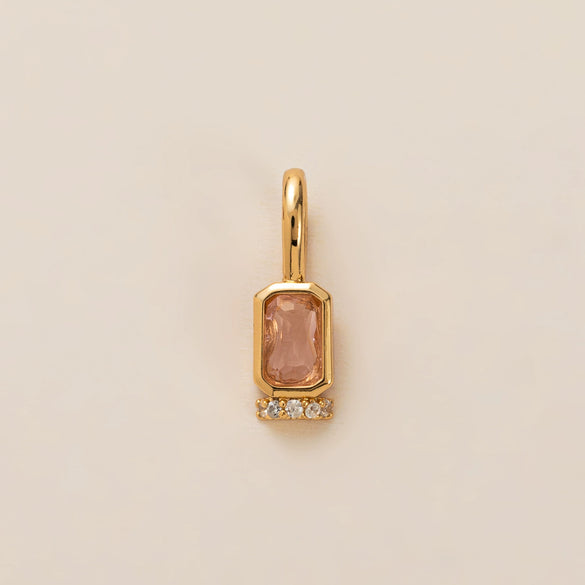 December Birthstone Pendant With Movable Buckle Copper Geometric Electroplated Diy Simple Pendant