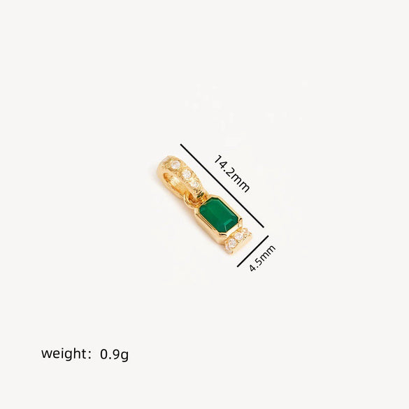 December Birthstone Pendant With Movable Buckle Copper Geometric Electroplated Diy Simple Pendant