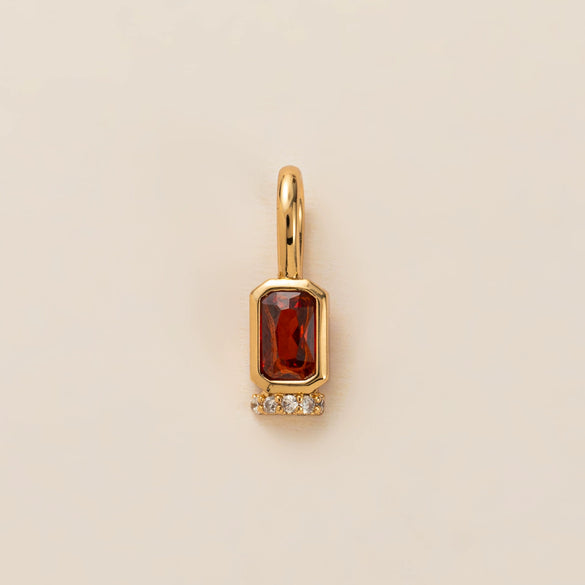 December Birthstone Pendant With Movable Buckle Copper Geometric Electroplated Diy Simple Pendant