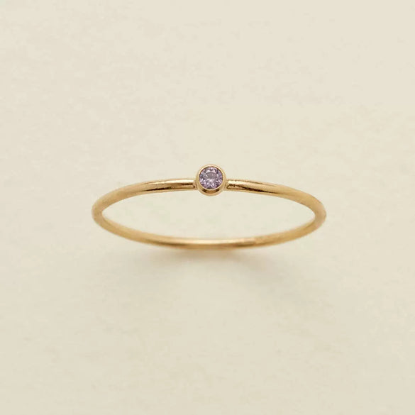 December Birthstone Ring Stainless Steel Geometric Electroplating Women's