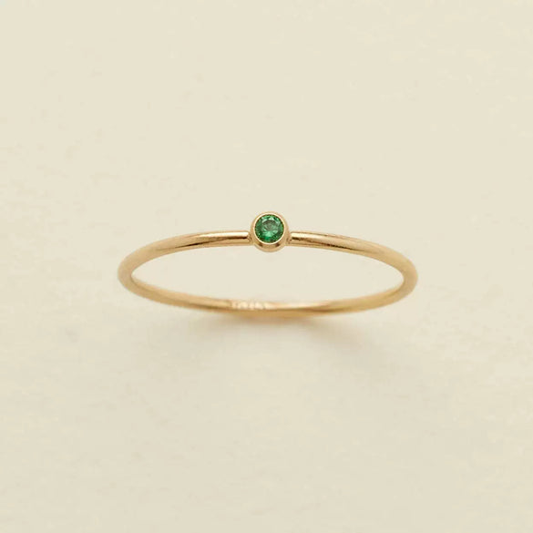 December Birthstone Ring Stainless Steel Geometric Electroplating Women's