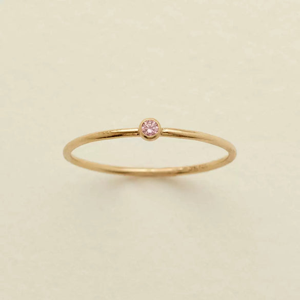 December Birthstone Ring Stainless Steel Geometric Electroplating Women's
