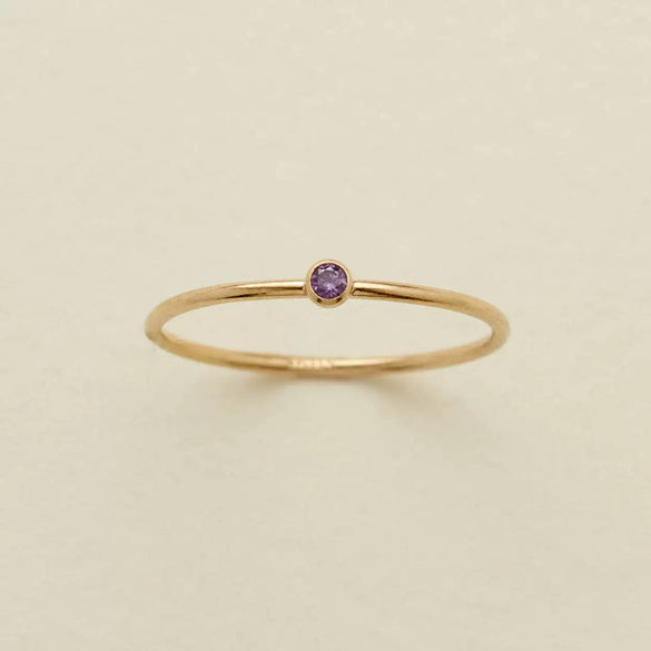December Birthstone Ring Stainless Steel Geometric Electroplating Women's