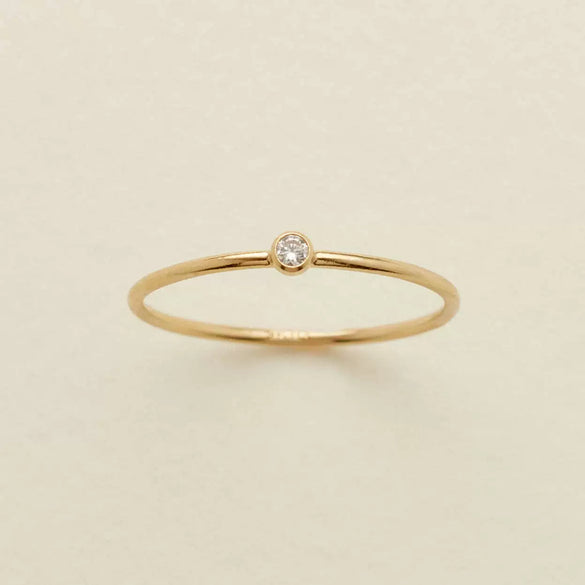 December Birthstone Ring Stainless Steel Geometric Electroplating Women's