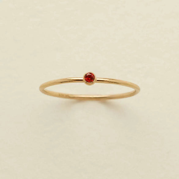 December Birthstone Ring Stainless Steel Geometric Electroplating Women's