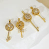 Decompression Rotary Key Jewelry Pendant Accessories Copper Electroplated Cartoon Style