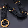 Decorative Belt Wax Rope Wooden Beads Hollow Hand Beaded Woven Clothing Accessories