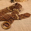 Decorative Belt Wax Rope Wooden Beads Hollow Hand Beaded Woven Clothing Accessories