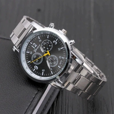 Decorative Fake Steel Band Watch Round Dial Alloy Casual Sports General Style