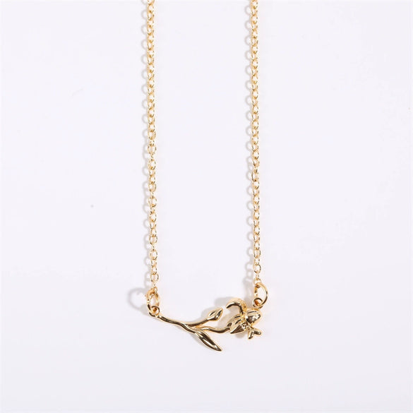 Decorative Flower Pendant Necklace Titanium Steel Copper Animal Zodiac Electroplated