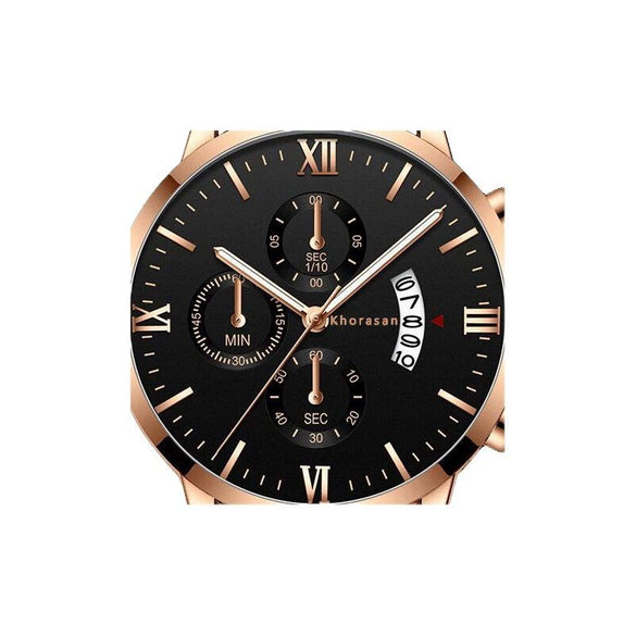 Decorative Men's Belt Watch Stainless Steel Strap And Case Round Dial Business Style