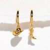 Denim Boots Hat Pendant Earrings Copper Geometric 18K Real Gold Plating Electroplated For Women